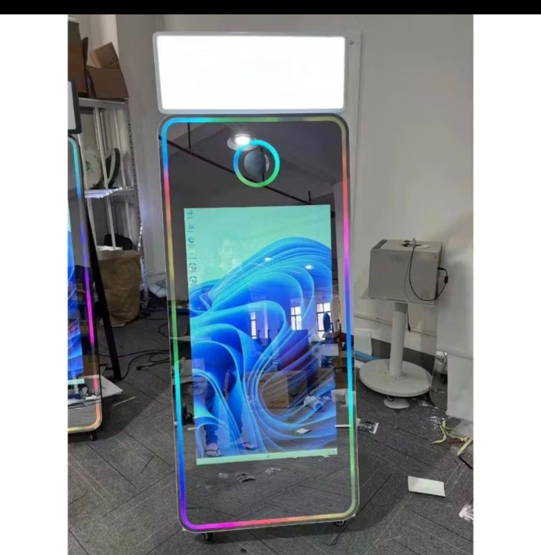 Mirror selfie booth complete set up (Category: Cameras) located in Marilao. Submitted by ems_thriftees (Listing ID 1414966934, Image 1). Description: Hello! I’m selling a Mirror Photobooth complete package, ready for business or personal use. ✨ Included na po lahat ng kailangan para makapag-start agad: ✅ Specifications & Inclusions: ✅72 inch mirror glass ✅ Photo paper ✅ 4R Photo Standee ✅ Already installed DSLR Booth ✅ 43-inch touchscreen panel ✅