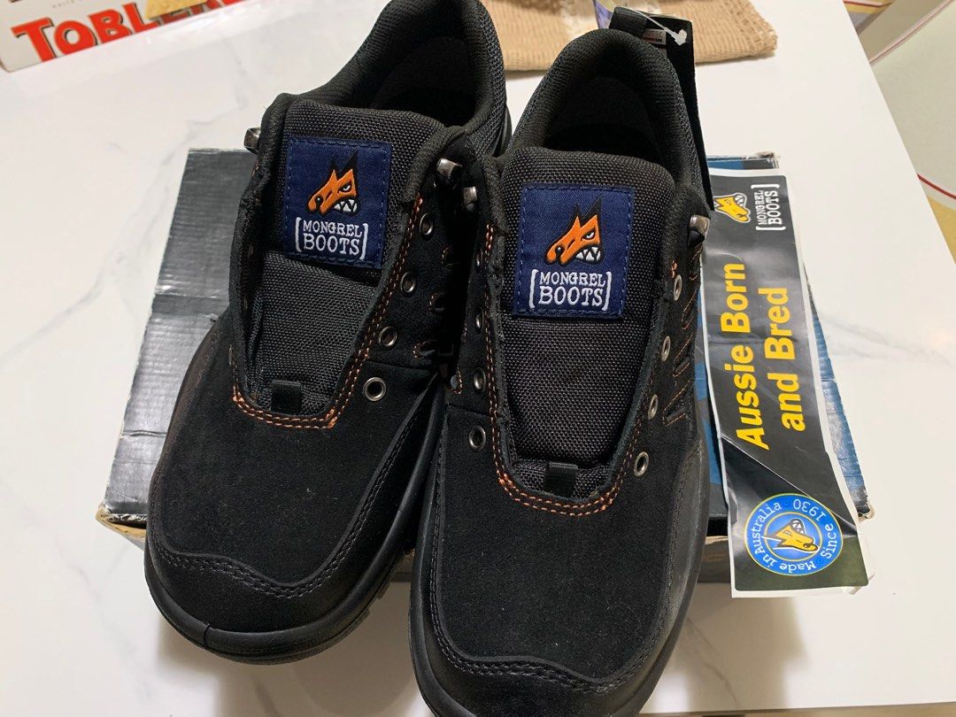 Mongrel Boots T Series Safety Boots (Category: Boots) located in Baguio. Submitted by 25thlu (Listing ID 1414877830, Image 1). Description: - Mongrel Boots T Series safety boots - 29-30Cm not standard size 8 us - Made in Australia - Leather upper - Non-leather lining - Oil-resistant sole - Includes original box and tags - Insole length: ~28-30 - Outsole length: ~30cm ORIG PRICE AROUND 7-8k REMINDER NO SHOELACE BRANDNEW! NEGO! .