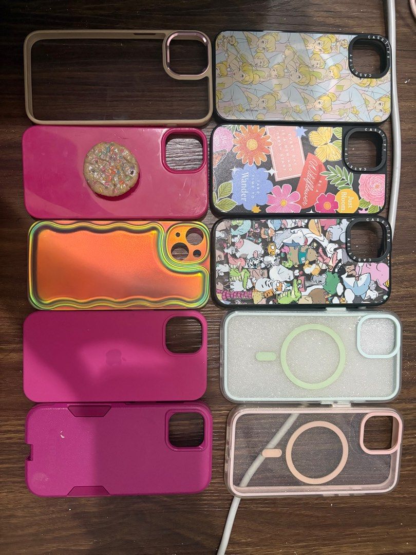 Preloved Iphone 13 cases (Category: Cases & Sleeves) located in Quezon City. Submitted by thedecluterrers (Listing ID 1414949402, Image 1). Description: Preloved Iphone case - 1500 if take all - 6 cases are magsafe - 4 regular case *casetify and otterbox case are not original .
