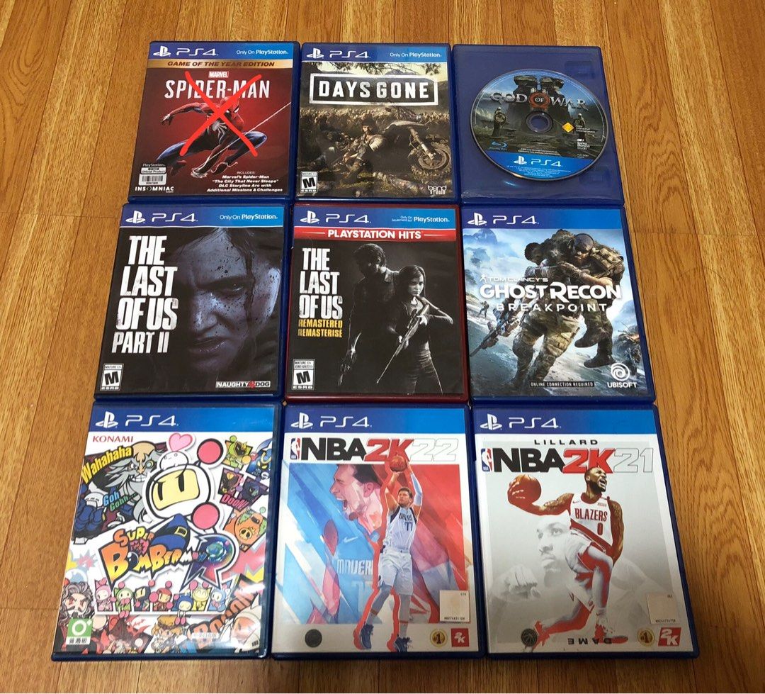 PS4 Video Games (Category: PlayStation) located in Pasig City. Submitted by hmlpmnl (Listing ID 1414859923, Image 2). Description: For Sale! PS 4 Games (Pasig/Taguig Area) 1500 Take All! Days Gone - SOLD God of War - 400 Last of Us 1&2 - SOLD Ghost Reacon - Sold Bomberman - Sold NBA 2K 21&22 - 600 Meetup only.