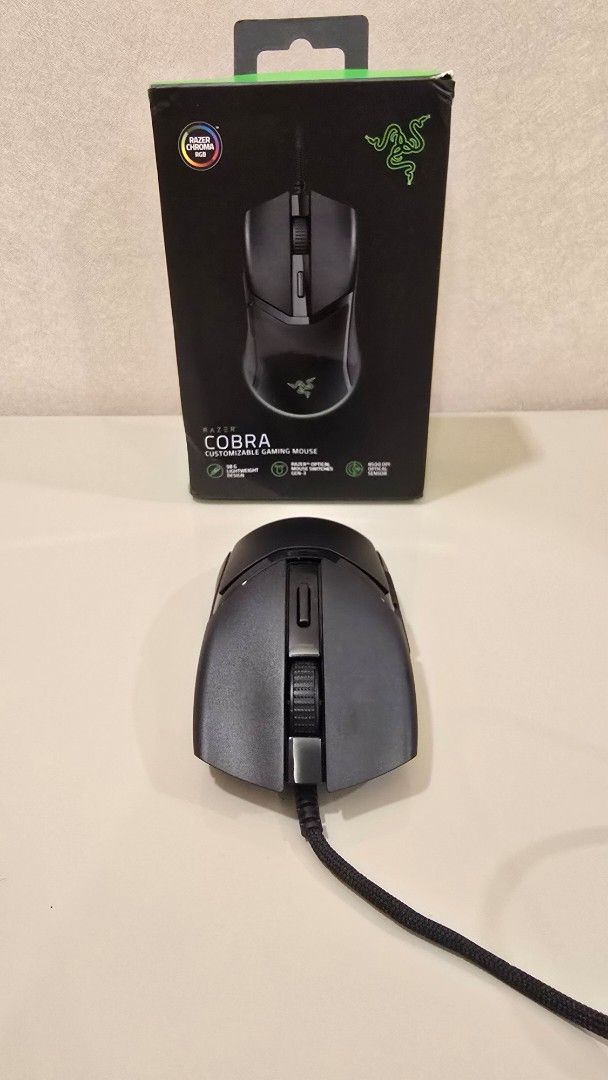 Razer Cobra Gaming Mouse (Category: Mouse & Mousepads) located in Baliuag. Submitted by dom_021997 (Listing ID 1415030558, Image 1). Description: - used once lang then tinago na rfs: mas prefer ko wireless mouse.