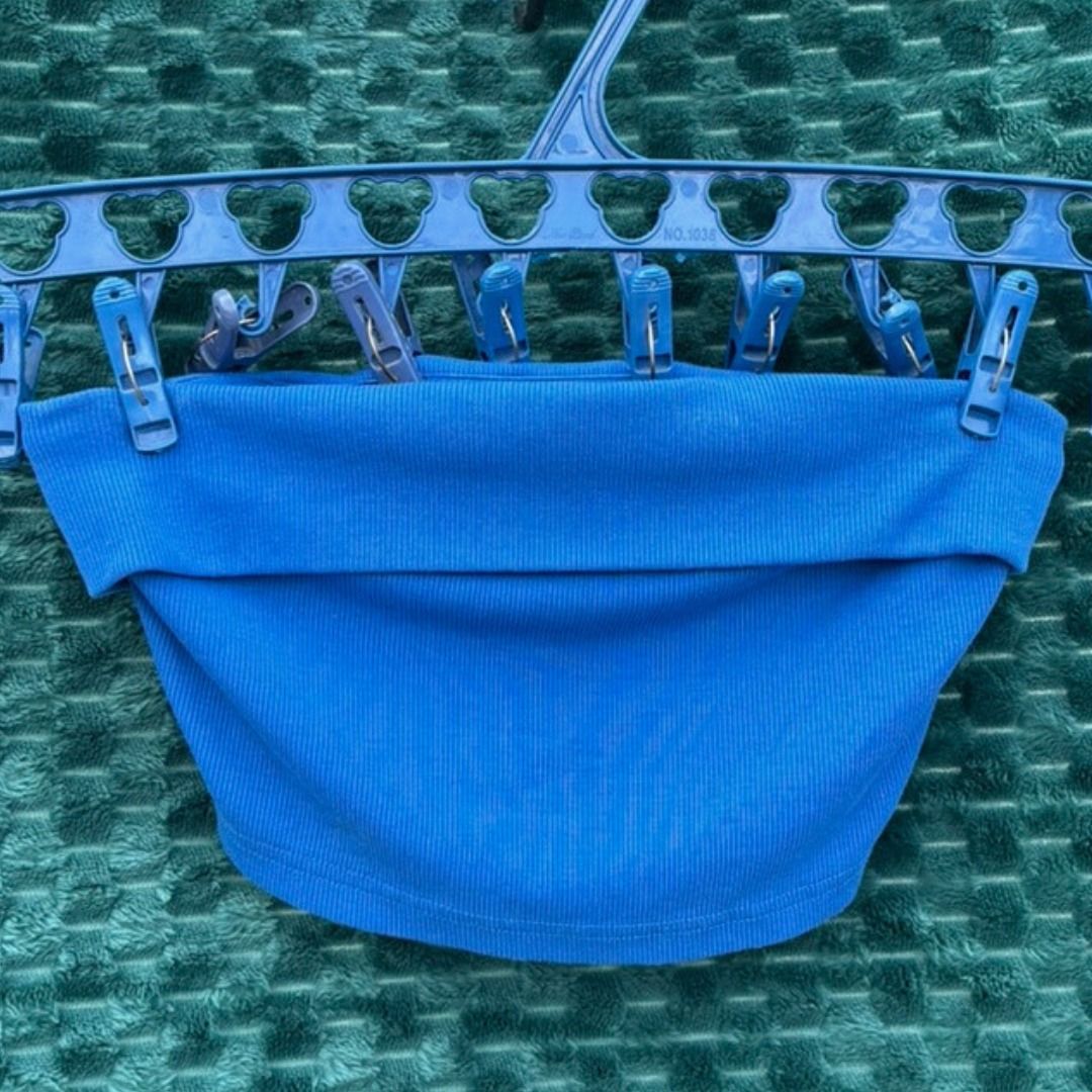 Ribbed Tube Top - White and Blue (Category: Sleeveless) located in Marikina City. Submitted by melanchoeli (Listing ID 1414907028, Image 3). Description: White and Blue Tube Knitted Tops fits XS it's a cropped tube it has silicone lining so it doesnt slip down vv great quality selling it as a bundle gcash or bank transfer payments rfs: decluttering.