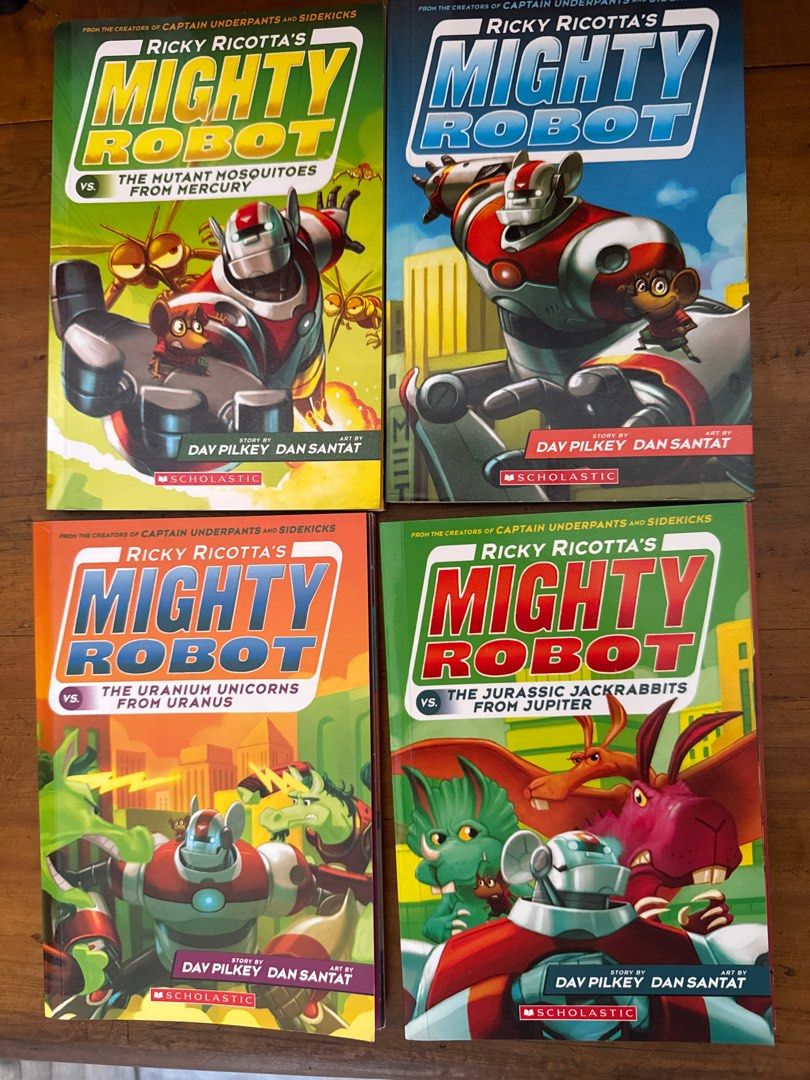 Dave Pilkey Ricky Ricotta Books Ricky Ricotta's Mighty Robot Book Set, Hobbies & Toys, Books ...