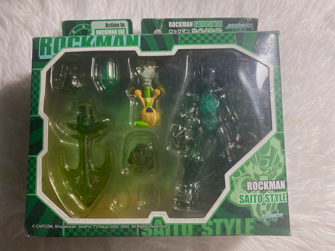 Rockman Saito Style Action Figure (Category: Figurines & Statues) located in Cavite. Submitted by cleanupsale20 (Listing ID 1415008531, Image 1). Description: - Rockman Saito Style action figure - Brand new, still in original packaging - Box features the figure and its accessories - Back of the box displays various action poses - Box condition: some wear and tear on edges. Never used/played with .