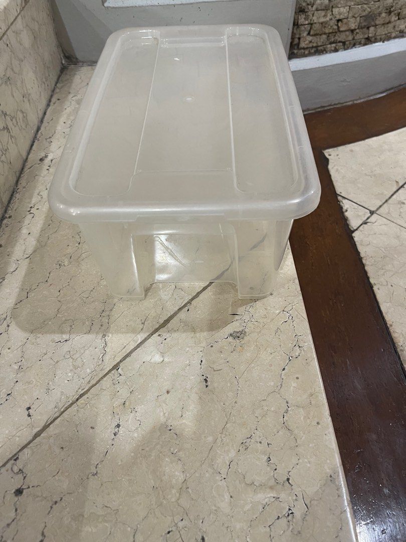 Stackable Clear Plastic Storage Boxes (Category: Storage Boxes & Baskets) located in Quezon City. Submitted by rollingstone03 (Listing ID 1414847421, Image 2). Description: - Stackable clear plastic storage boxes - Includes lids for secure storage - Transparent design for easy content visibility - Perfect for home or office use - Durable and easy to clean.