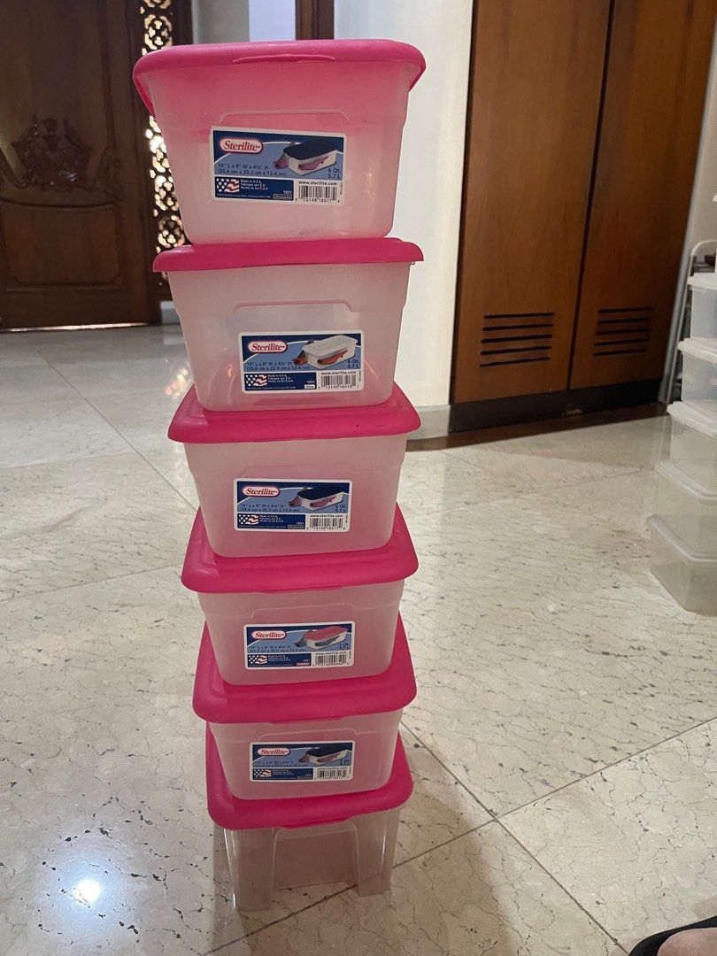 Sterilite 6 Qt Storage Container (Category: Storage Boxes & Baskets) located in Quezon City. Submitted by rollingstone03 (Listing ID 1414846908, Image 2). Description: 6 pcs. Individual Plastic shoe box.