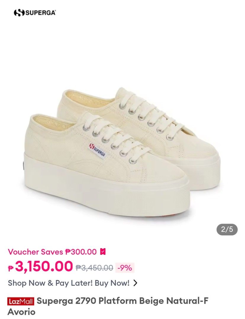 Superga 2790 Platform Beige Sneakers Size 39 (Category: Sneakers) located in Muntinlupa City. Submitted by a.mnl (Listing ID 1415011845, Image 3). Description: - Superga 2790 Platform sneakers - Color: Beige - Size: 39 - Features: Platform sole, lace-up closure - Condition: Good - Superga logo on side and insole RFS: Used once, mom is not a fan of sneakers.