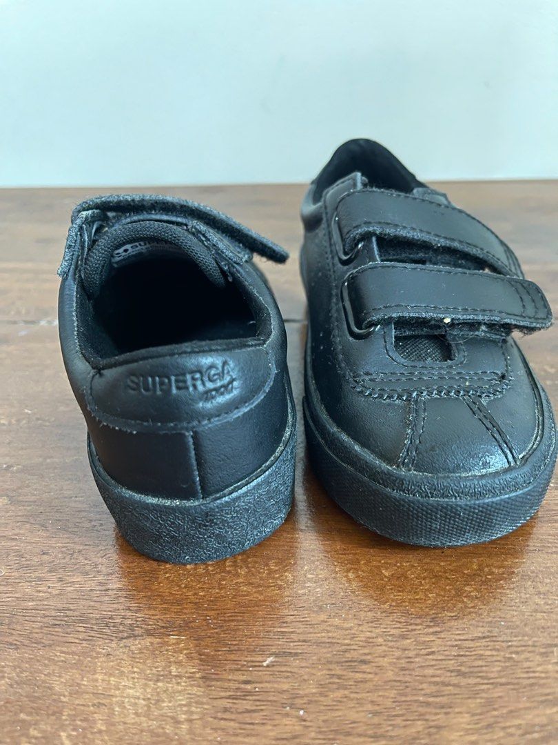 Superga Kids Velcro Shoes (Category: Babies & Kids Fashion) located in Tacloban City. Submitted by declutterwithbel (Listing ID 1414874752, Image 2). Description: - Black Superga kids shoes - Size: 25 (US 8.5) | UK7.5 - Bought at Rustans but no more box na - Easy velcro straps - Classic round toe design - Durable rubber sole - Made in Vietnam - Authentic Superga branding on heel and insole.
