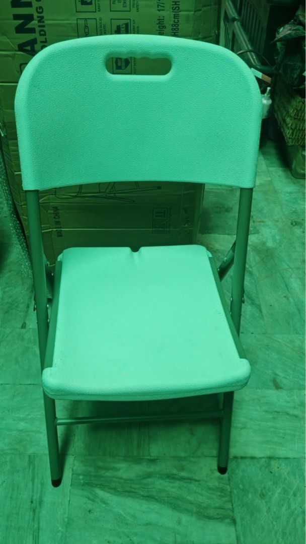 Uratex Anne Folding Chair (Category: Chairs) located in Makati City. Submitted by randombloggingstuff (Listing ID 1414873815, Image 3). Description: ITEM IN QC (commonwealth hobart homes) 2 pcs sold as set for 2000php Pickup from commonwealth qc - Uratex Anne Folding Chair - Strong, solid plastic construction - Rust-resistant - UV-protected - Easy to clean - Weight capacity: 200kg - Suitable for outdoor seating - Passed European safety standards.