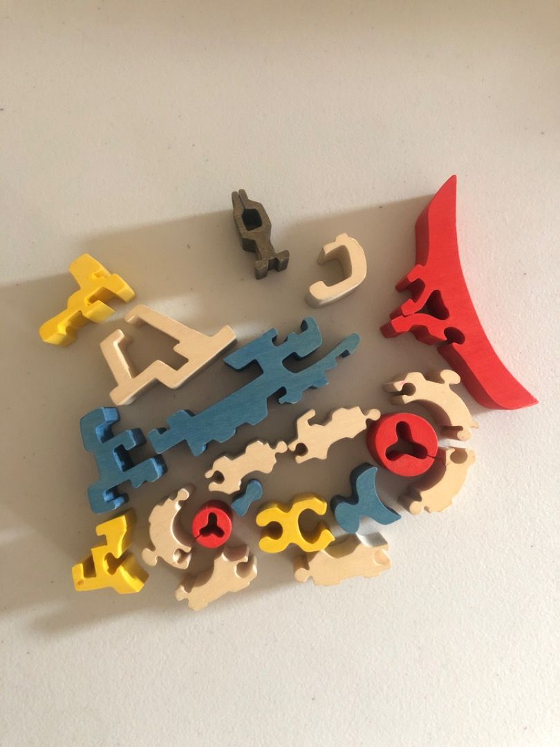 Wooden Bulldozer Puzzle (Category: Educational & Learning Toys) located in Imus. Submitted by dyelinn (Listing ID 1414843738, Image 2). Description: ✨PRELOVED 🇬🇧 Wooden Bulldozer Puzzle 📝 EUC; 20 pcs ⚠️ small piece choking hazard 300.
