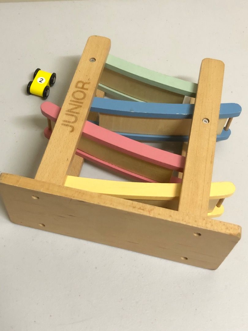 Wooden Car Ramp/ Slider (Category: Shelves, Cabinets & Racks) located in Imus. Submitted by dyelinn (Listing ID 1414839273, Image 3). Description: ✨PRELOVED 🇬🇧 Wooden Car Ramp/ Slider 📝 VGUC; 4 levels, 1 car Age: 12m+ Flaws: Paint chips ₱380.