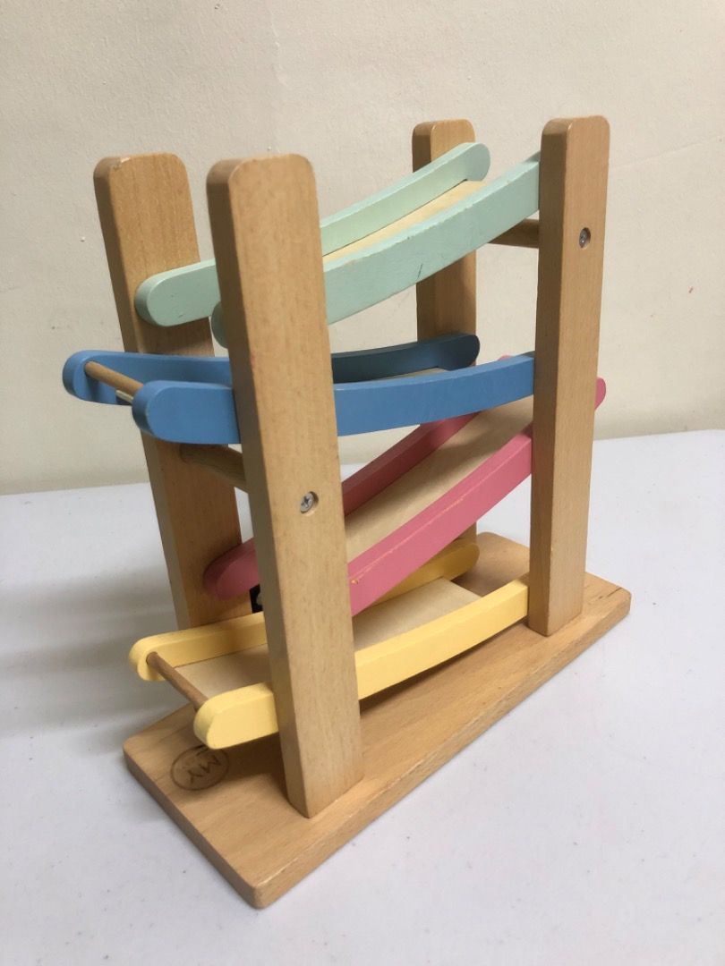 Wooden Car Ramp/ Slider (Category: Shelves, Cabinets & Racks) located in Imus. Submitted by dyelinn (Listing ID 1414839273, Image 2). Description: ✨PRELOVED 🇬🇧 Wooden Car Ramp/ Slider 📝 VGUC; 4 levels, 1 car Age: 12m+ Flaws: Paint chips ₱380.