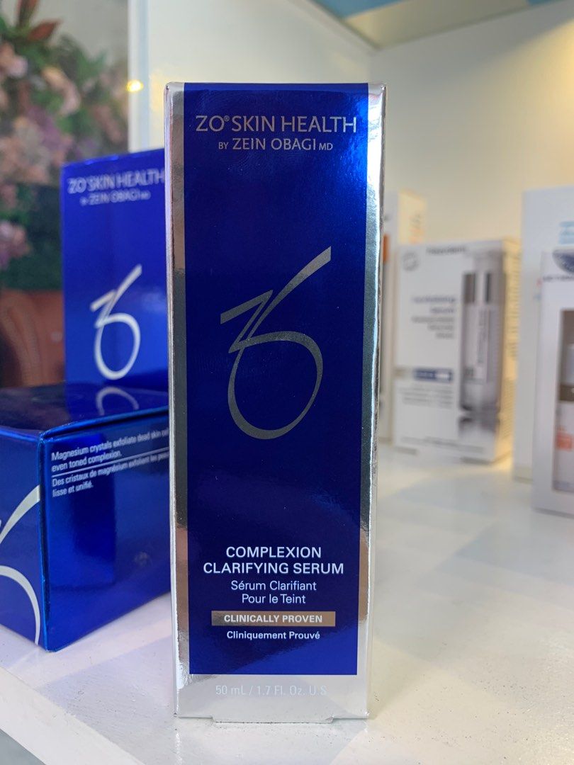 ZO Skin Health Complexion Clarifying Serum (Category: Face Care) located in Manila. Submitted by lykish (Listing ID 1414910703, Image 1). Description: - ZO Skin Health Complexion Clarifying Serum - Size: 50 mL / 1.7 FL. Oz. US - Clinically proven formula - Designed to clarify complexion - Features a blue and silver box design.