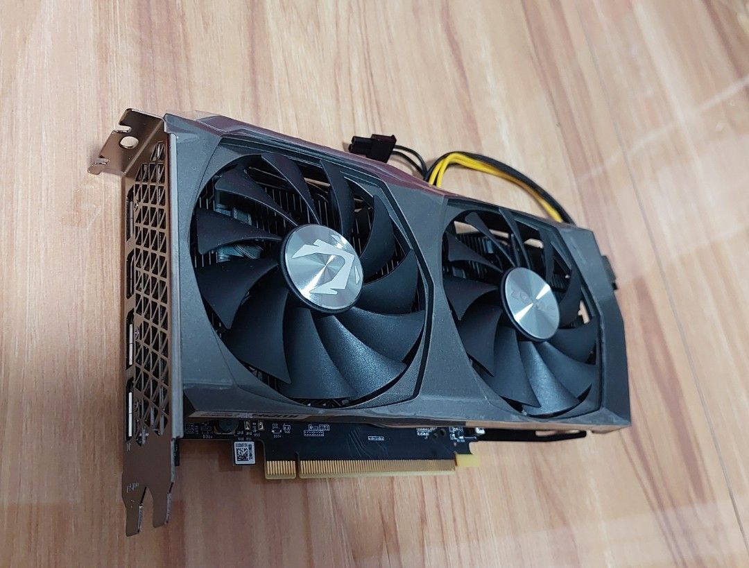 Zotac GeForce RTX 3050 8GB Graphics Card (Category: Computer Parts) located in Santo Tomas. Submitted by cyberjams (Listing ID 1414957288, Image 2). Description: - Zotac GeForce RTX 3050 8GB Twin Edge OC - Dual fan design - Features Zotac Gaming logo - GeForce RTX branding - Includes power cable - Backplate text: "LIVE TO GAME_" No box.
