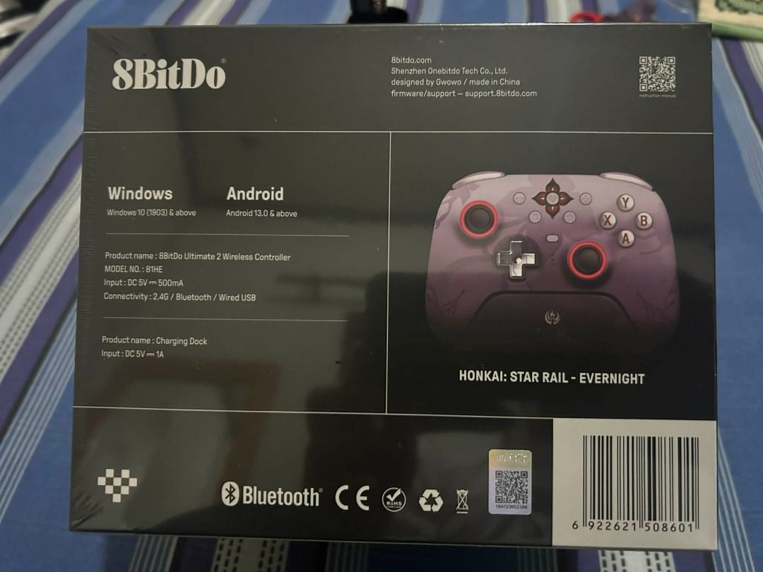 8BitDo Ultimate 2 Wireless HSR Evernight Edition Controller (Brand New - Sealed) (Category: Controllers) located in Makati City. Submitted by leoleo51 (Listing ID 1415168674, Image 3). Description: - 8BitDo Ultimate 2 Wireless Controller - Evernight Edition - Brand New and Sealed - Features a unique Honkai: Star Rail design - Wireless connectivity: Windows, Android, Apple - Includes 2.4G and Bluetooth connectivity - Perfect for gamers and collect