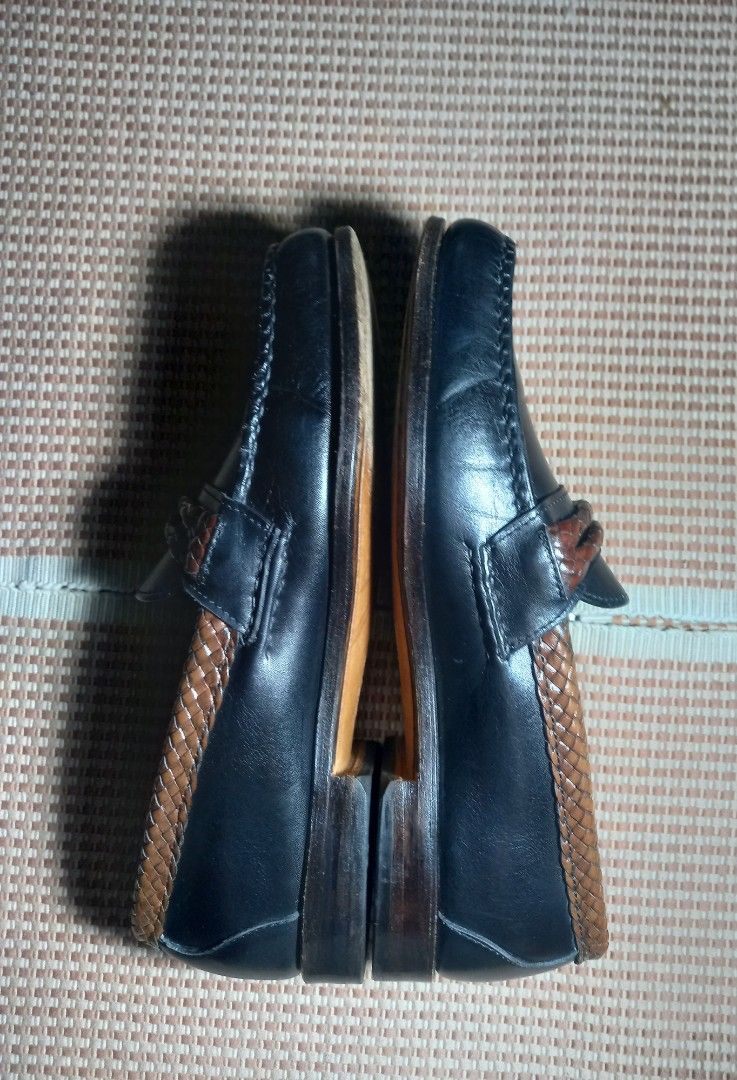 ALLEN EDMONDS Made in USA Size 9D 27 cms Insole Leather 2 tone Braided ...