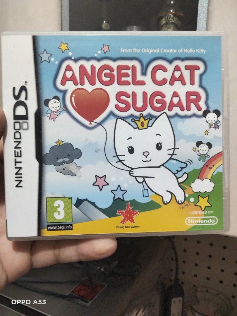 Angel Cat Sugar Nintendo DS Game (Category: Nintendo) located in Carmona. Submitted by rpute (Listing ID 1415211766, Image 1). Description: - Angel Cat Sugar game for Nintendo DS - Includes game cartridge and case - Created by the original creator of Kitty - Officially licensed by Nintendo - Rated 3+ - Made in Germany.