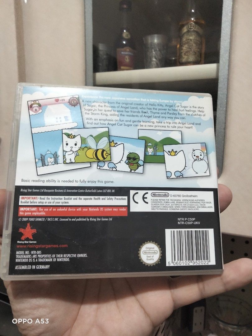 Angel Cat Sugar Nintendo DS Game (Category: Nintendo) located in Carmona. Submitted by rpute (Listing ID 1415211766, Image 2). Description: - Angel Cat Sugar game for Nintendo DS - Includes game cartridge and case - Created by the original creator of Kitty - Officially licensed by Nintendo - Rated 3+ - Made in Germany.
