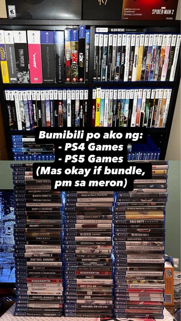 Bumibili ako ng PS4 Games / PS5 Games Bundle (Category: PlayStation) located in Mandaluyong City. Submitted by mr.playsafe (Listing ID 1415102157, Image 1). Description: Bumibili ako ng mga: Playstation 4 Games / Playstation 5 Games O iba pang mga luma na games, message nyo lang ako. Kunin ko agad pag nagkasundo, ako na bahala sa shipping. .