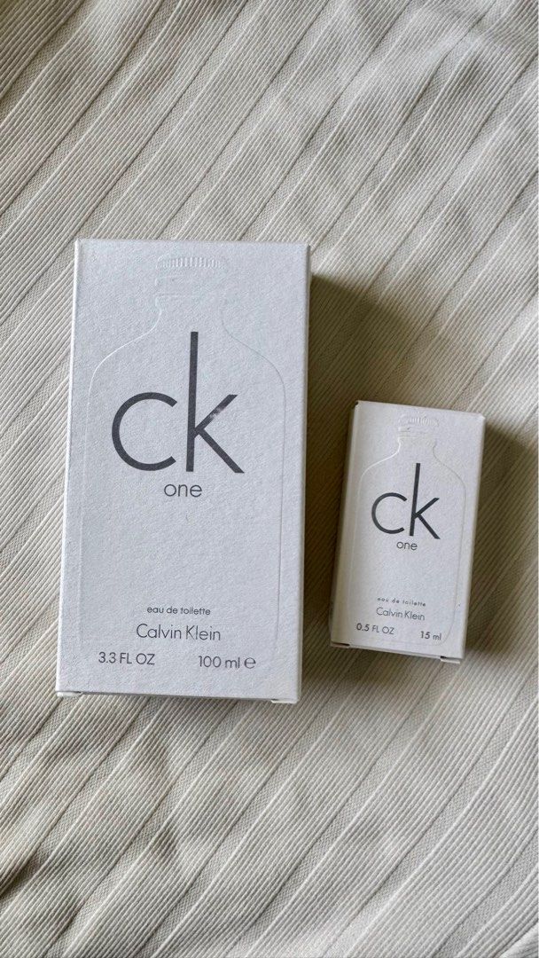 Calvin Klein CK One Eau de Toilette (Category: Fragrance & Deodorants) located in Bacolod City. Submitted by henna_preloved (Listing ID 1415041690, Image 1). Description: - Authentic Calvin Klein CK One Eau de Toilette 100ml - 1,700 15ml - 590.