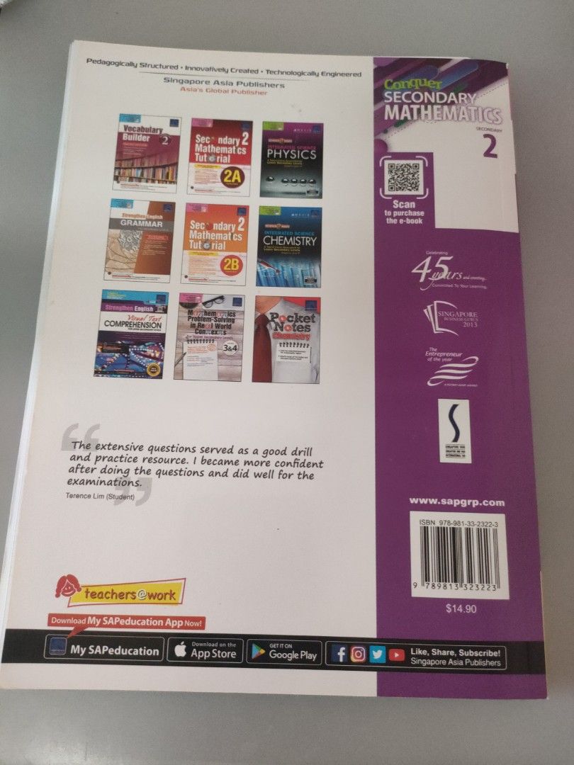 Conquer Secondary 2 Mathematics Textbook, Hobbies & Toys, Books ...