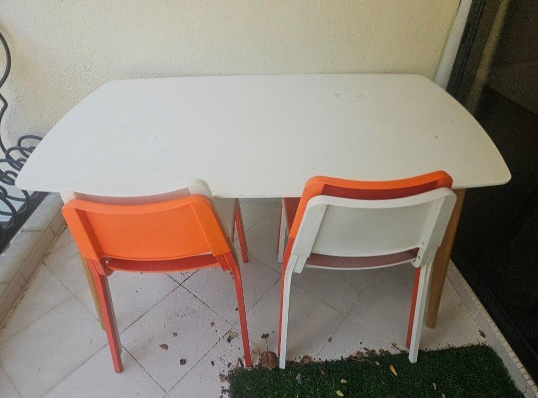 Dining Table (Category: Tables & Sets) located in Singapore. Submitted by wswees (Listing ID 1415161676, Image 3). Description: - Stylish white dining table - Modern design - Sturdy wooden legs - Dimensions: 1.5m (length) x 0.9m (width) x 0.8m (height) - Ideal for small spaces.