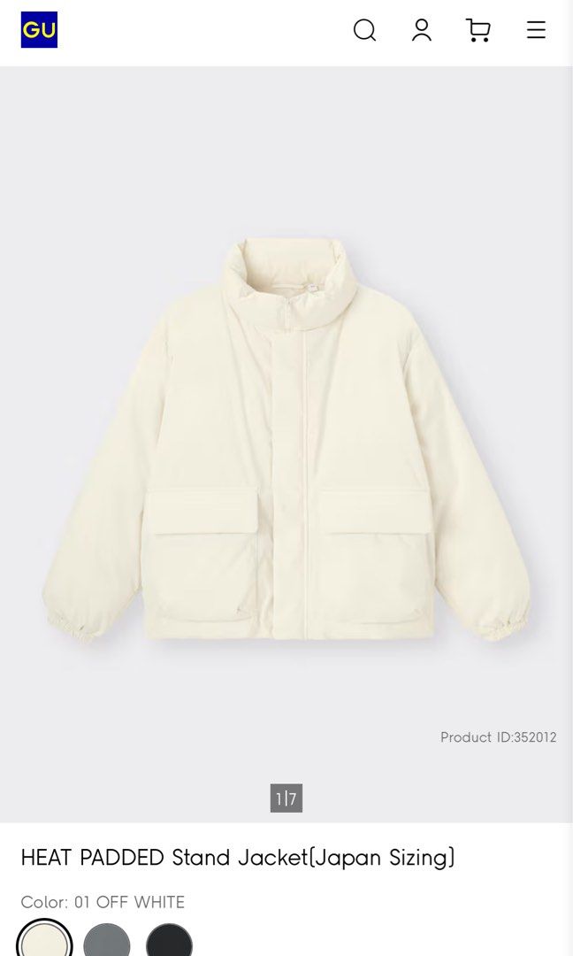 For Rent: GU Off White Men’s Puffer Jacket (Category: Coats, Jackets and Outerwear) located in Caloocan City. Submitted by j.declutter (Listing ID 1415108659, Image 1). Description: Security deposit required. SRP is around ₱2500..