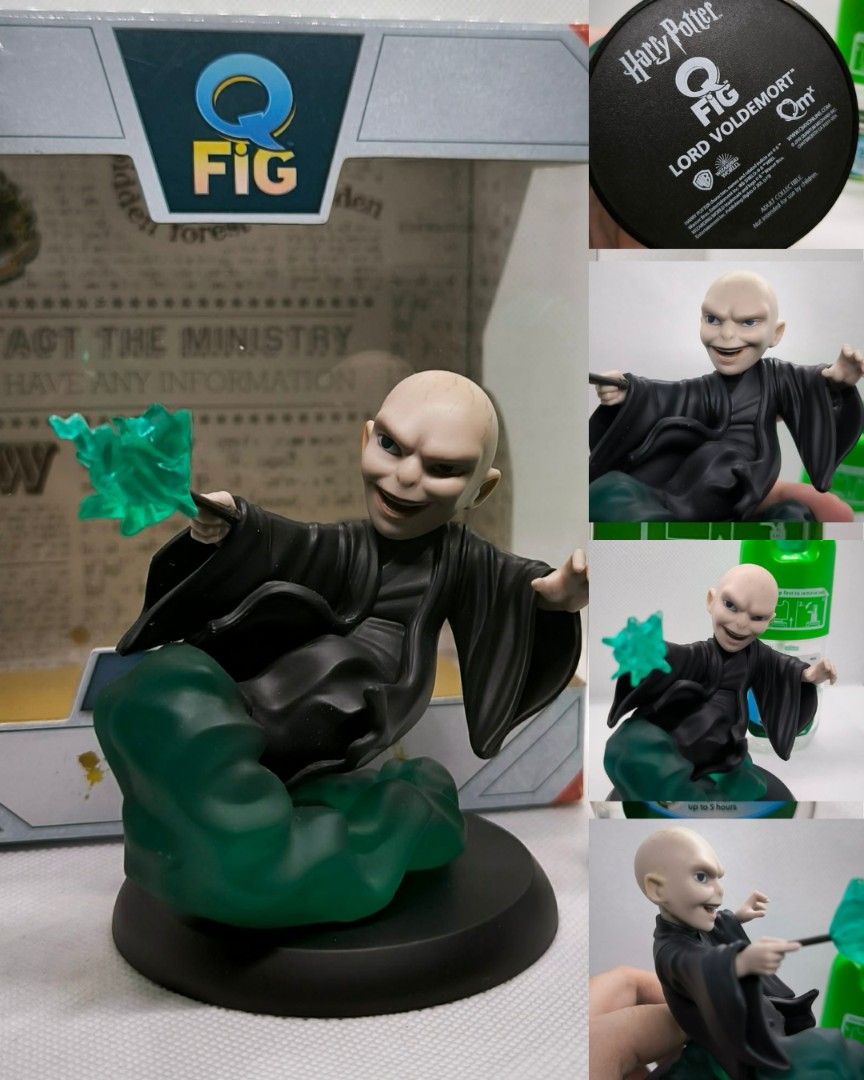 Harry Potter Q Fig Lord Voldemort (Category: Figurines & Statues) located in Las Pinas. Submitted by shopkyo.922 (Listing ID 1415048583, Image 1). Description: Lord Voldemort Q Fig figurine. - From the Harry Potter series. - Black, round base. - Includes the original box. - Opened only to take photos ***Spray bottle used for size reference only*** MOP: Gcash/Bank Transfer.