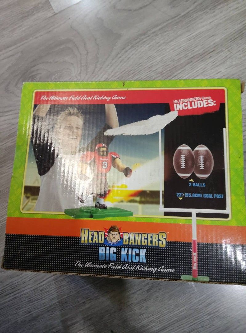 Head Bangers Big Kick Field Goal Game (Category: Kids Toys) located in Quezon City. Submitted by torricograces (Listing ID 1415173697, Image 3). Description: - Head Bangers Big Kick game - Includes: Goal post (22 inches), 2 balls, and big kick - For ages 3+ - Fun game for kids!.