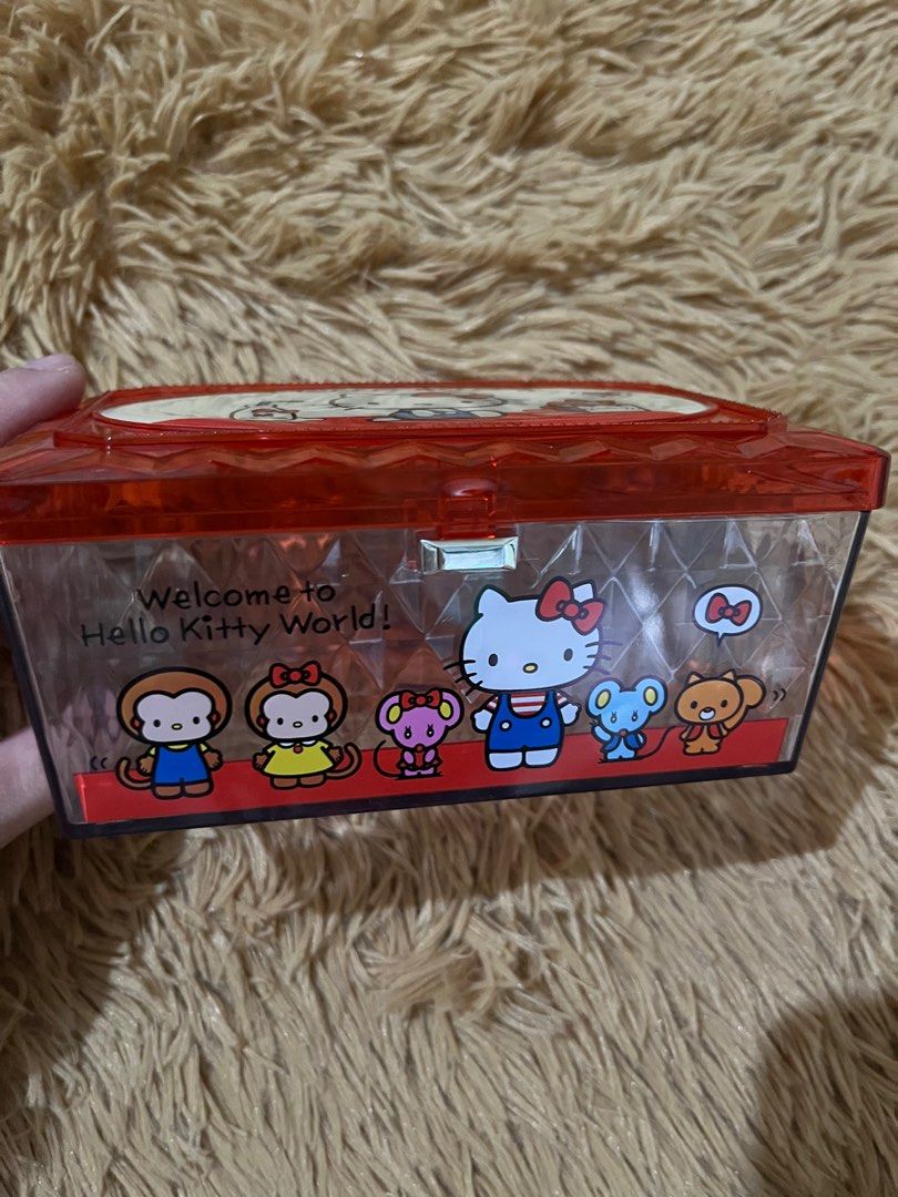Hello kitty sanrio acrylic storage box (Category: Storage Boxes & Baskets) located in Caloocan City. Submitted by snapshop_ph (Listing ID 1415116018, Image 2). Description: New condition with case Sanrio markings.