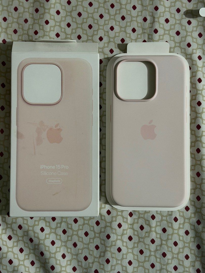 Iphone 15 pro silicone case (light pink) (Category: Cases & Sleeves) located in Paranaque City. Submitted by jamie_sells (Listing ID 1415083702, Image 1). Description: Original with box RFS: new phone.