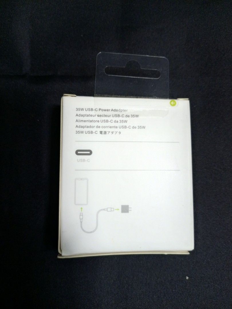 iPhone 15 Promax Adapter (Category: Chargers & Cables) located in Manila. Submitted by nhh_accessories (Listing ID 1415094089, Image 2). Description: - Original iPhone 15 Pro Max Adapter - USB-C 35W Power Adapter - Brand new - Sealed box.