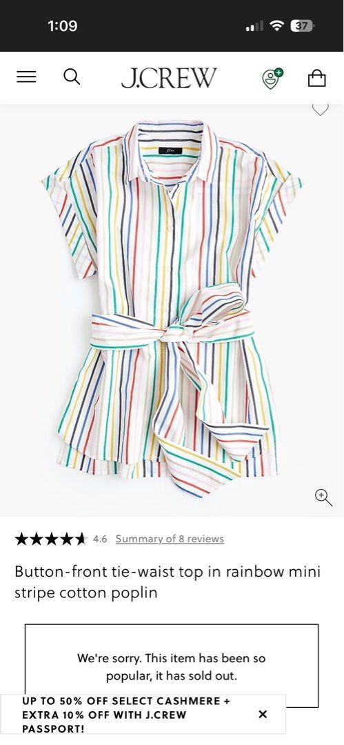 j.crew Button-Front Tie-Waist Top (Category: Blouses) located in Quezon City. Submitted by shop.theclutter (Listing ID 1415095124, Image 1). Description: .