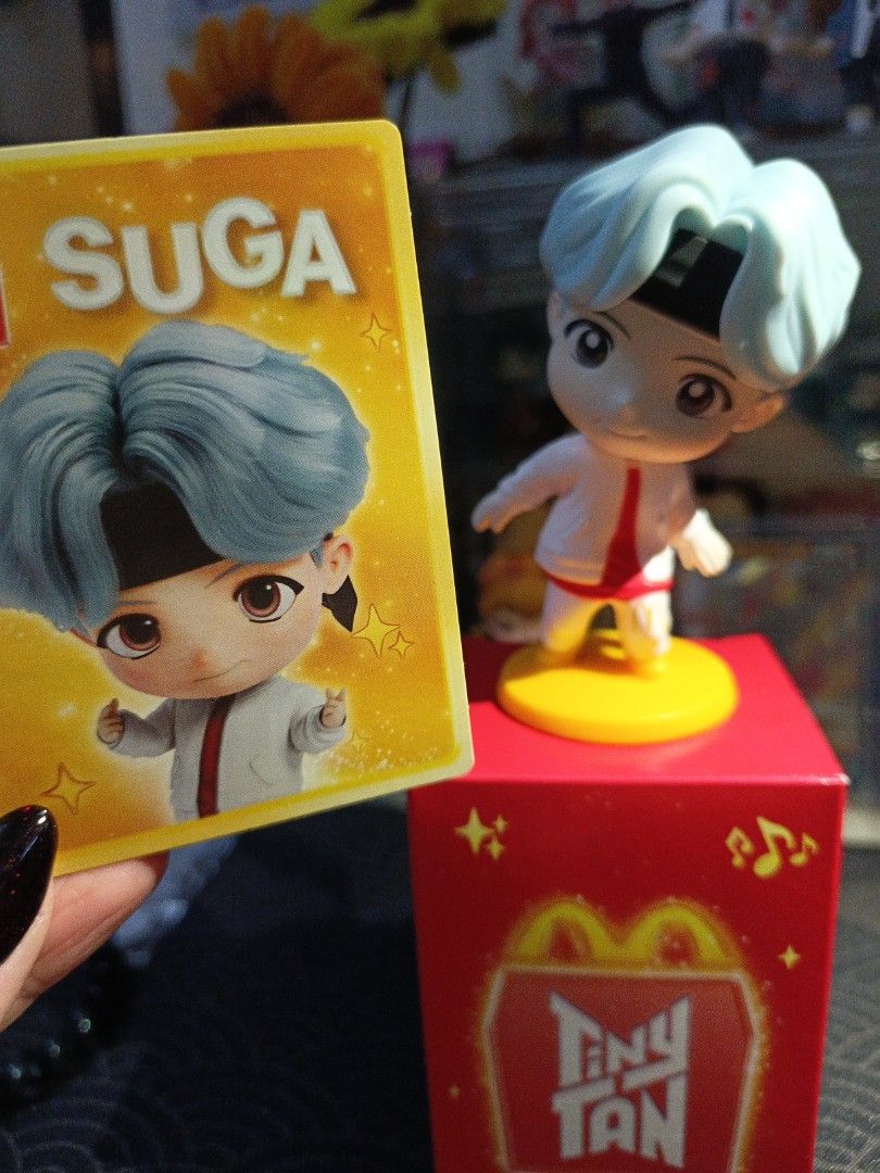 McDo Tiny Tan x BTS Encore Ed. SUGA (Category: K-Wave Merchandise) located in Manila. Submitted by beabee._. (Listing ID 1415205837, Image 3). Description: -new/very good condition -never used -still in box -with card 💸MOP: GCash 📦MOD: LBC or Lalamove (Metro Manila) 📍Location: Taguig City.