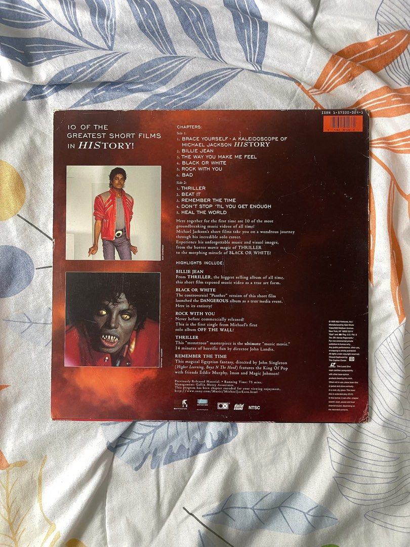 Micheal Jackson VIDEO GREATEST HITS (Category: Vinyls) located in Roxas City. Submitted by strgrllv (Listing ID 1415091447, Image 2). Description: Micheal Jackson VIDEO GREATEST HITS Price: 500 (fixed) Condition: Used / Vintage. Open with visible signs of usage on the sleeve (scuffs/edge wear). The disc is in good condition. Note: This is a LaserDisc (12-inch video disc), not a vinyl record. Great for collectors and fans! MOP: Gcash only J&T/ Fla