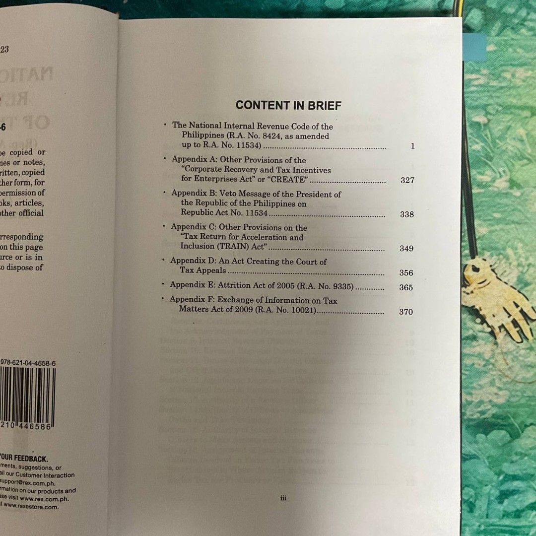 National Internal Revenue Code 2023 ed.(NIRC Tax Codal) (Category: Textbooks) located in Paranaque City. Submitted by prelovedby.aly (Listing ID 1415064223, Image 3). Description: National Internal Revenue Code 2023 ed. (NIRC Tax Codal) - Highlight on Section 22 (see 4th & 5th photo) - Good as new..