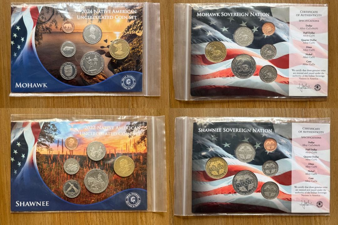 Native American Uncirculated Coin Set (2021-2024) (Category: Currency) located in Quezon City. Submitted by dark16ph (Listing ID 1415094983, Image 3). Description: 2021–2024 Native American Uncirculated Coin Set Each set includes six uncirculated coins: $1, 50¢, 25¢, 10¢, 5¢, and 1¢. These coins were minted and issued under the authority of the Sovereign Indian Nations of America and represent a unique and collectible tribute to Native American h