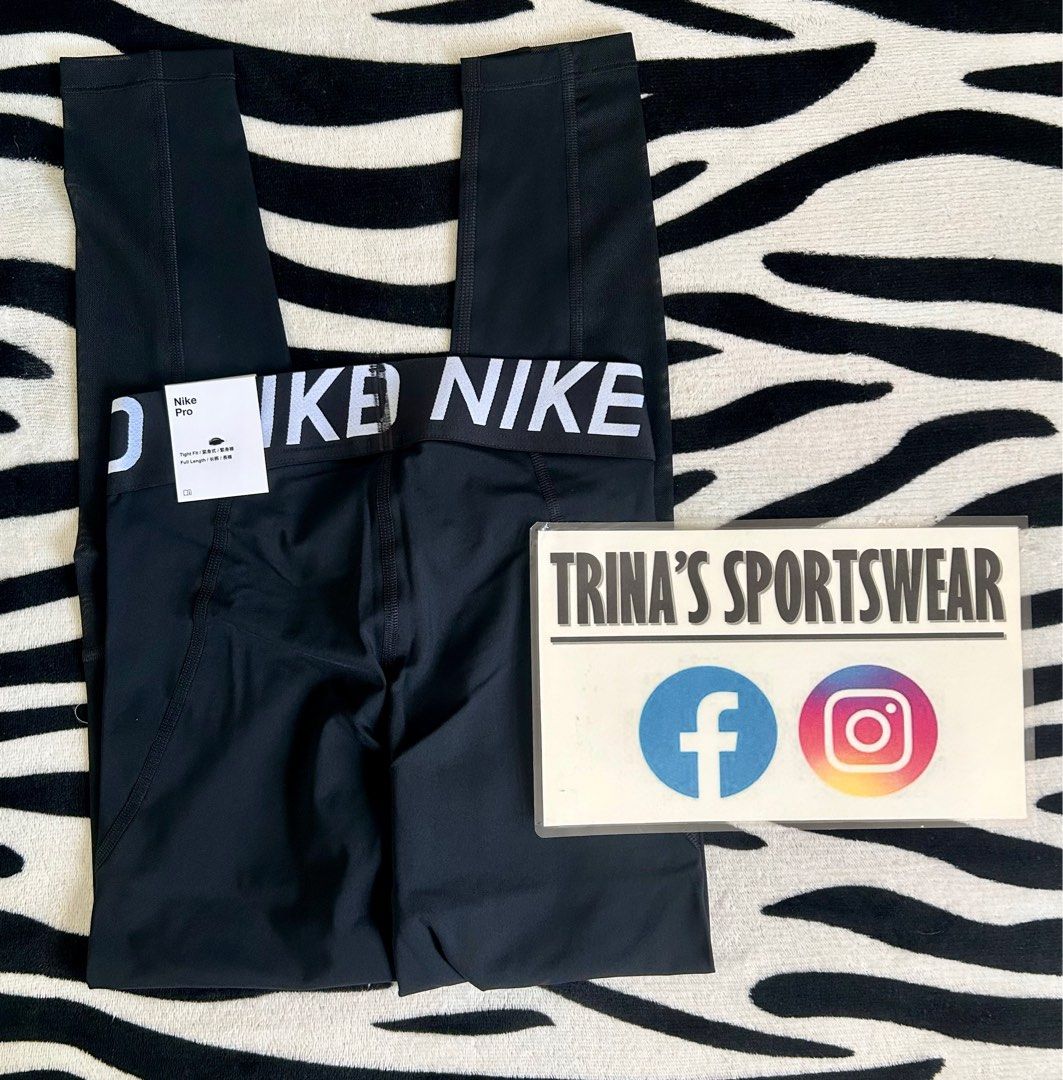 Nike Women's Pro Tights (Category: Other Bottoms) located in Pasig City. Submitted by trina1027 (Listing ID 1415075072, Image 2). Description: FOR SALE! Brand new | On hand | Original Nike Women's Pro Tights 💯 Size: Medium & XL Selling Price: 1,195 SRP: 1,895 MOP: Gcash/BDO bank transfer Shipping thru: LBC/Lalamove 📍Pasig Location Like & Follow: FB Page: Trina's Sportswear IG: trinas_sportswear.