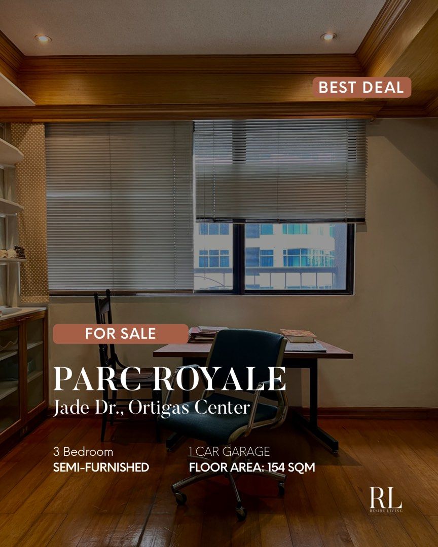 Parc Royale Ortigas 3br for sale (Category: Apartments & Condos) located in Manila. Submitted by resideliving_ryanllanes (Listing ID 1415093886, Image 1). Description: FOR SALE: PARC ROYALE, ORTIGAS CBD Located in the heart of Ortigas CBD, Park Royale is a low-density residential development known for its spacious units, quiet community, and prime accessibility to business centers, top schools, hospitals, and retail destinations. Ideal for famili