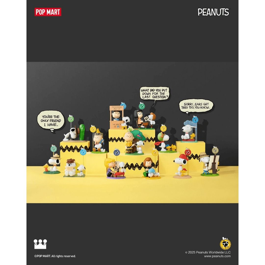 Pop Mart Peanuts 75th Anniversary: Snoopy Comic Life Series (Category: Designer & Blind Box Toys) located in Valenzuela. Submitted by littlechopletsph (Listing ID 1415126683, Image 2). Description: P850 EACH / P800 IF BUYING 3 OR MORE Join the Pirates Sweet Dreams Sack Jumping Draw a Masterpiece Game Over [SOLD] Straight-A Student World Traveler My Thorny Friend Raining "Birds and Dogs" [SOLD]Poker Game [SOLD] Play the Tune [SOLD] Help a Friend -
