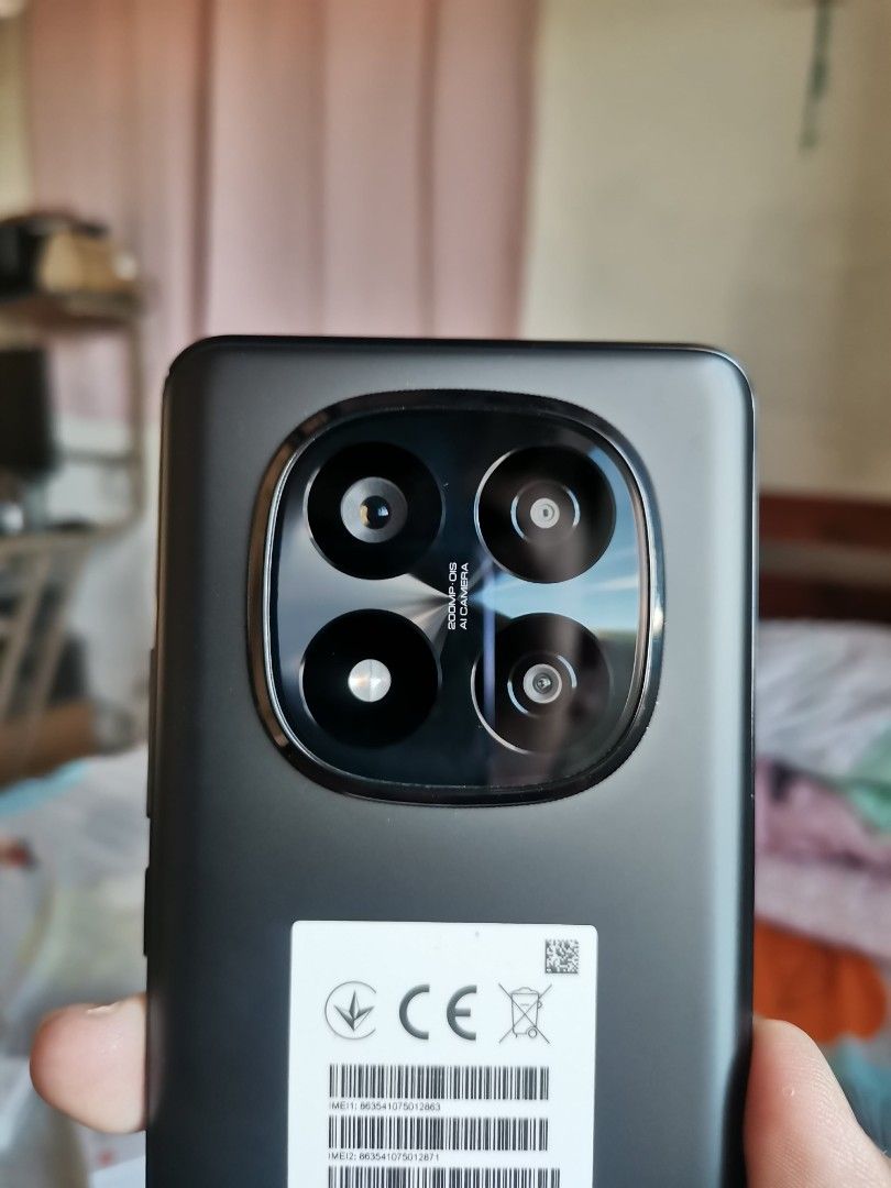 REDMI NOTE 14 PRO PLUS 5G (Category: Xiaomi) located in Quezon City. Submitted by megmacapa.019 (Listing ID 1415082146, Image 2). Description: FOR SALE 🔥 ITEM SPECS: DISPLAY: 6.67" 1.5K CrystalRes AMOLED (2712x1220), 120Hz, 3000 nits peak brightness, Dolby Vision, Gorilla Glass Victus 2. PROCESSOR: Snapdragon 7s Gen 3. CAMERAS: 200MP Main (OIS) + 8MP Ultrawide + 2MP Macro (Rear); 20MP (Front). Battery: 5110mAh with 120W HyperCharge DURABILITY: I
