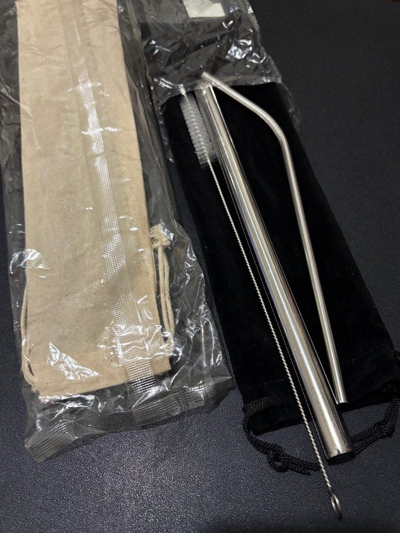 Reusable Straws (with brush & pouch) (Category: Water Bottles & Tumblers) located in Marikina City. Submitted by minimalismic_ (Listing ID 1415165250, Image 1). Description: Php 100 each or take both for Php 150..