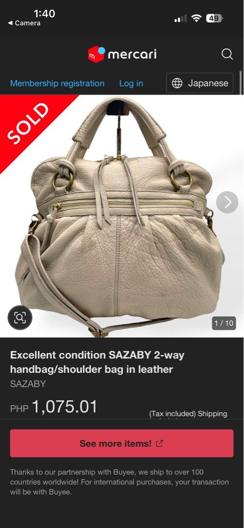 Sazaby 2-way Handbag/Shoulder Bag (Category: Luxury Bags & Wallets) located in Mandaluyong City. Submitted by TheWeekendProject (Listing ID 1415132976, Image 2). Description: - Stylish Sazaby 2-way handbag/shoulder bag. - Features a neutral color, double handles, and a zip closure. - The bag has a classic design with a spacious interior. - Perfect for everyday use. - Excellent quality leather. - With Sling slot..