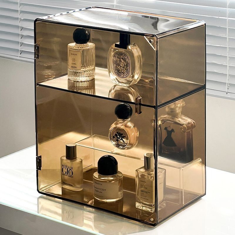 *SG Stock* Brown Transparent Dustproof & Stackable Perfumes Storage Box ...