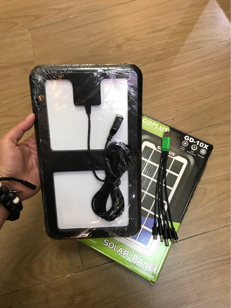 Solar Panel GD-10X (Category: Chargers & Cables) located in Manila. Submitted by o.t.o_solar_xinmey_lighting (Listing ID 1415062707, Image 2). Description: • Solar Power • This unit produced DC electricity when exposed to light. • Cover glass before removing terminal junction box LDD. • It can only charge 3.6V-4.2V battery, do not charge battery over 6V..