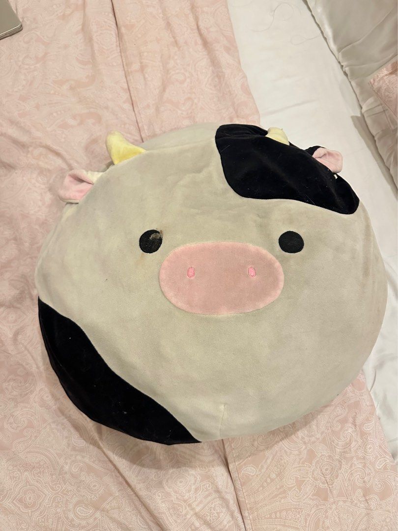 Squishmallows Cow Plush (Category: Plushies & Soft Toys) located in Quezon City. Submitted by rekindlewear.ph (Listing ID 1415128383, Image 1). Description: - Needs to be washed - Large size - Got it from S&R a few years back 📍Fairview, QC.
