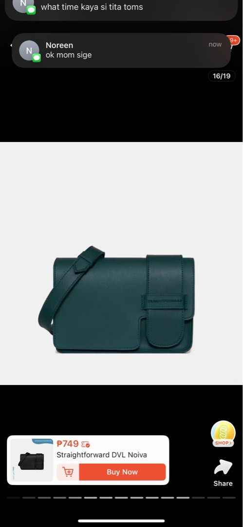 Straightforward DVL Noiva Crossbody Bag (Category: Cross-body Bags) located in Manila. Submitted by prem_universe (Listing ID 1415196153, Image 3). Description: - Straightforward crossbody bag - Teal color - Flap closure with buckle - Adjustable long strap - Soft interior lining - Fits phone, wallet, and small notebook rfs: bought it to match with my mom but not really my style - available for meet up (ubelt area) and same day delivery (lalamove)