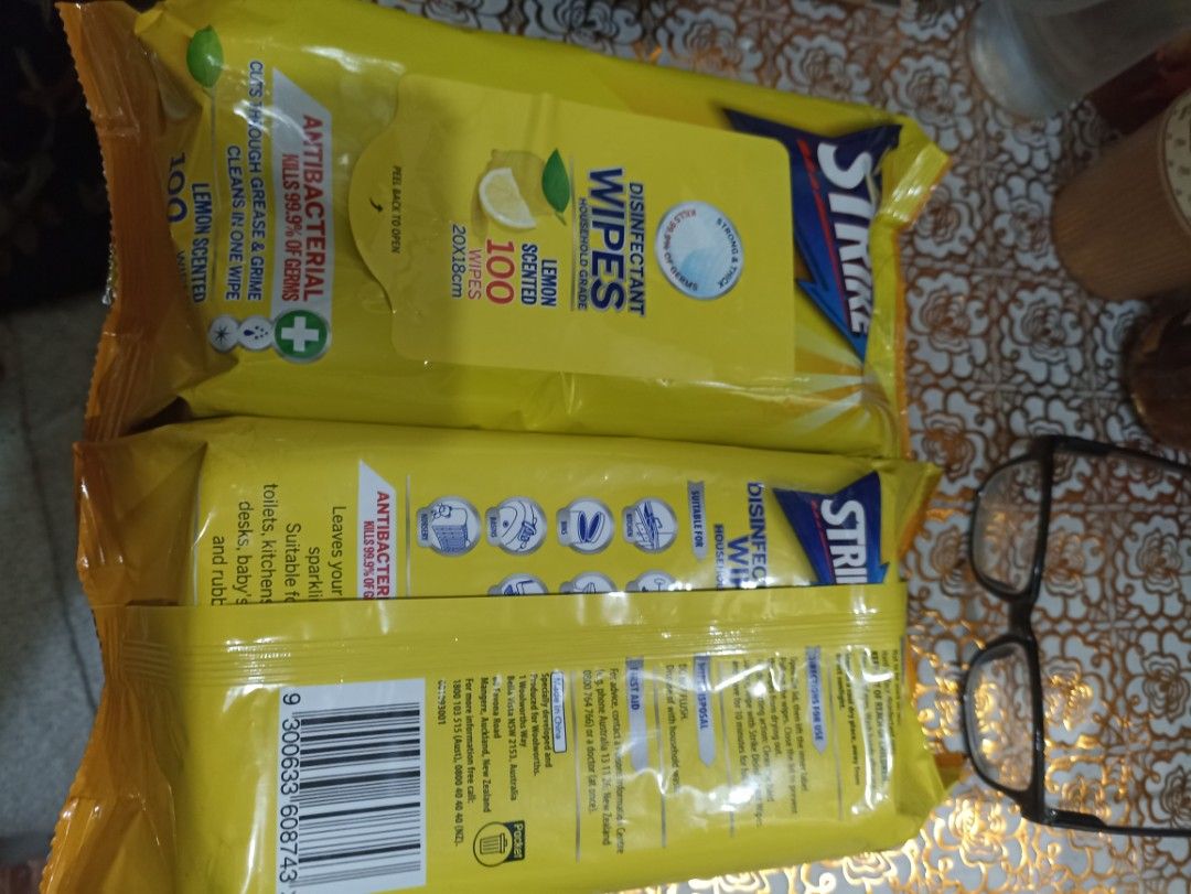 Strike Disinfectant Wipes Lemon Scented 100s (Category: Diapers & Baby Wipes) located in Antipolo. Submitted by Rueesha05 (Listing ID 1415089829, Image 2). Description: 100 each 75 bulk order.