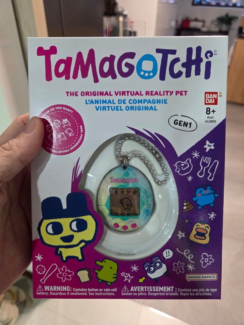 Tamagotchi Gen1 Mermaid Virtual Pet - Brand New (Category: Interactive Toys) located in Singapore. Submitted by energion (Listing ID 1415159849, Image 3). Description: Brand new, unopened Tamagotchi Gen1 Mermaid. - Classic virtual pet. - Hatch, feed, and grow your digital pet! - Suitable for ages 8+. - Perfect gift for collectors or for a nostalgic trip..