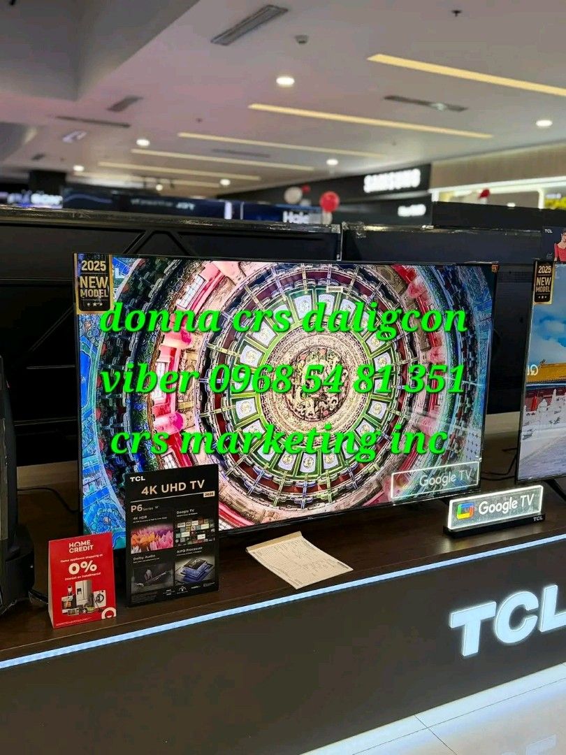 Tcl google tv (Category: TV) located in Quezon City. Submitted by daligcon19 (Listing ID 1415154494, Image 2). Description: 🟧 TCL GOOGLE TV 2025 MODEL 43S5K 40S5K 32S5K QLED FHD 75P6K 4K UHD 43V6B 50V6B 55P635 65V6B 🟧 FHD ANDROID TV QLED 32S5K - 10,500 40S5K - 13,000 43S5K - 14,700 4K UHD 75P6K - 38,800 4K UHD V6B 43V6B - 16,500 50V6B - 18,700 65V6B - 30,300 55P635 - 18,800 PRICE MAY CHANGE WITHOUT PRIOR NOTICE BRANDNEW AND SEALED TCL HOME SERV